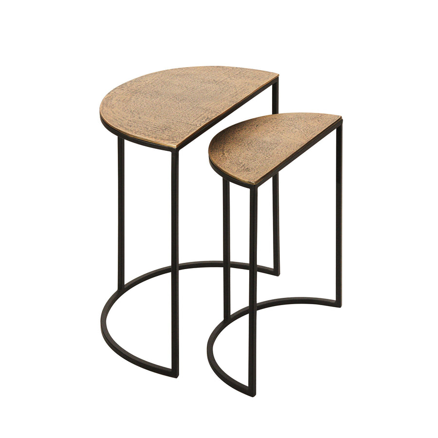 BERLIN ALUMINIUM AND IRON SIDE TABLE SET/2 - Destination Interiors