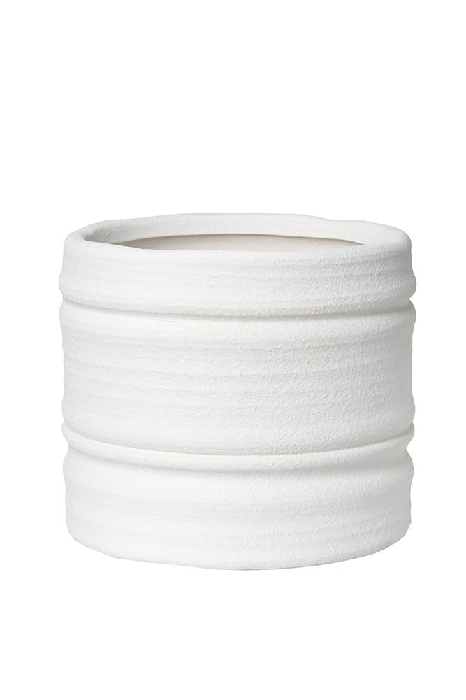 Bharat Cover Pot Large White - Destination Interiors