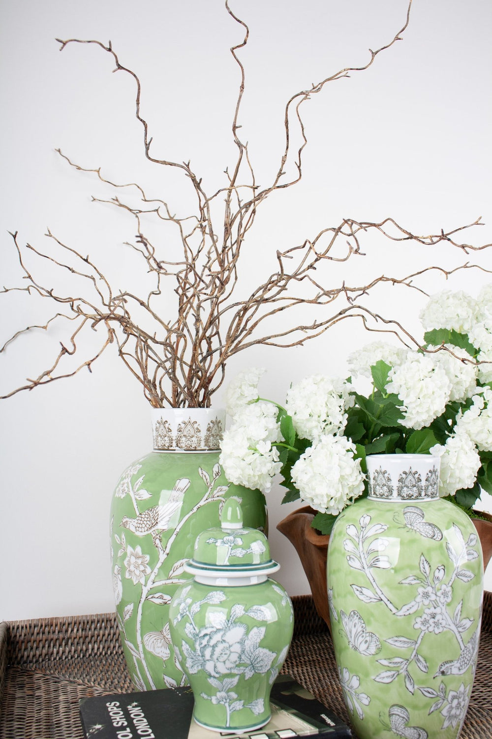 BIRD & BLOSSOM VASE GREEN SML - Destination Interiors