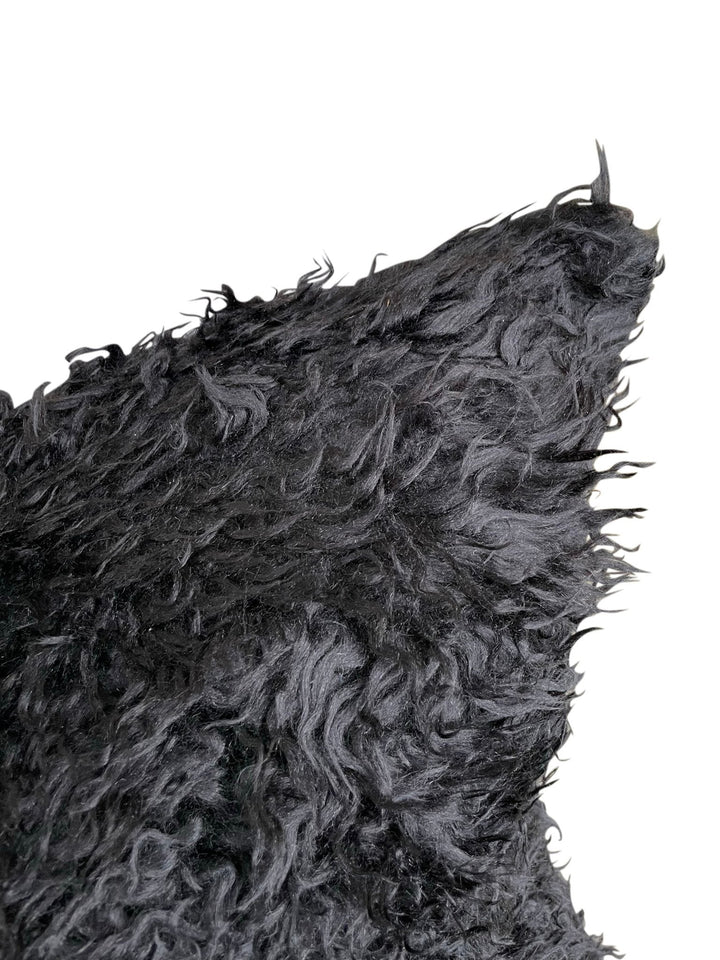 Black Fluffy Wool Cushion Cover - Destination Interiors