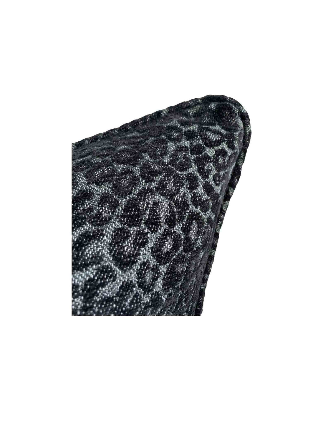 Black Leopard Design Cushion Cover with Self Piping - Destination Interiors