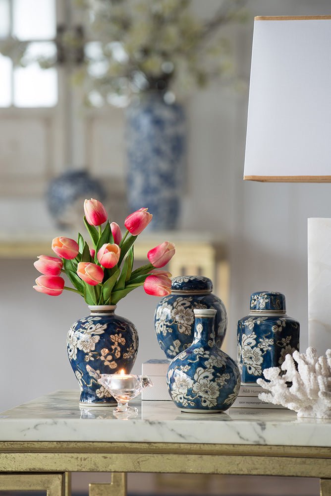 BLUE AND WHITE JARS AND VASES SET/4 - Destination Interiors
