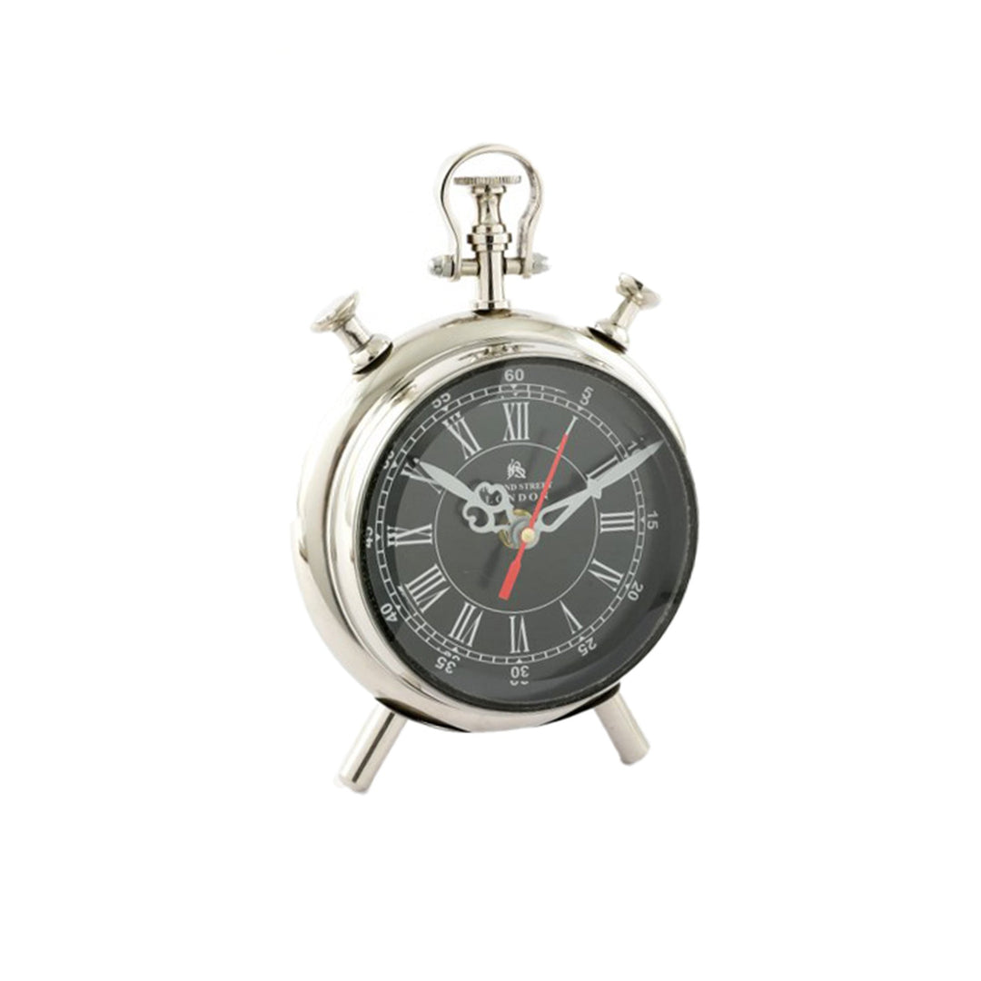 BOND STREET TABLE CLOCK POLISHED NICKEL - Destination Interiors