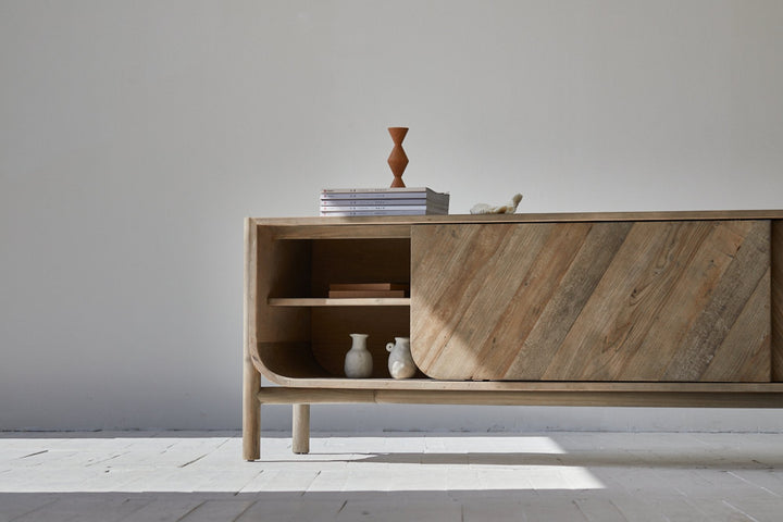 Carlos TV Unit Recycled Elm & Pine - Destination Interiors