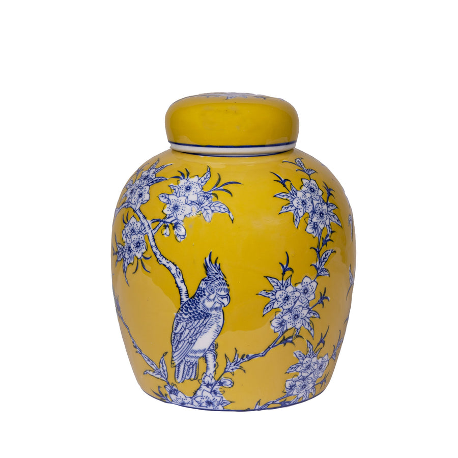 Chelsea Bird & Flower Ceramic Jar Large - Destination Interiors