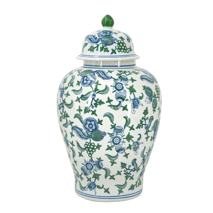 CHERRY BLOSSOM GINGER JAR BLUE, WHITE & GREEN - Destination Interiors