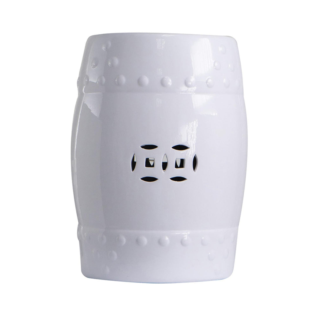 CHINESE GARDEN STOOL GLAZED WHITE - PRE ORDER FOR LATE JULY DELIVERY - Destination Interiors