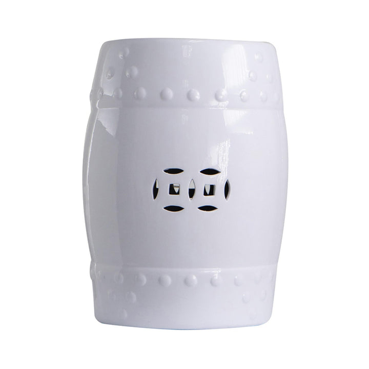 CHINESE GARDEN STOOL GLAZED WHITE - PRE ORDER FOR LATE JULY DELIVERY - Destination Interiors