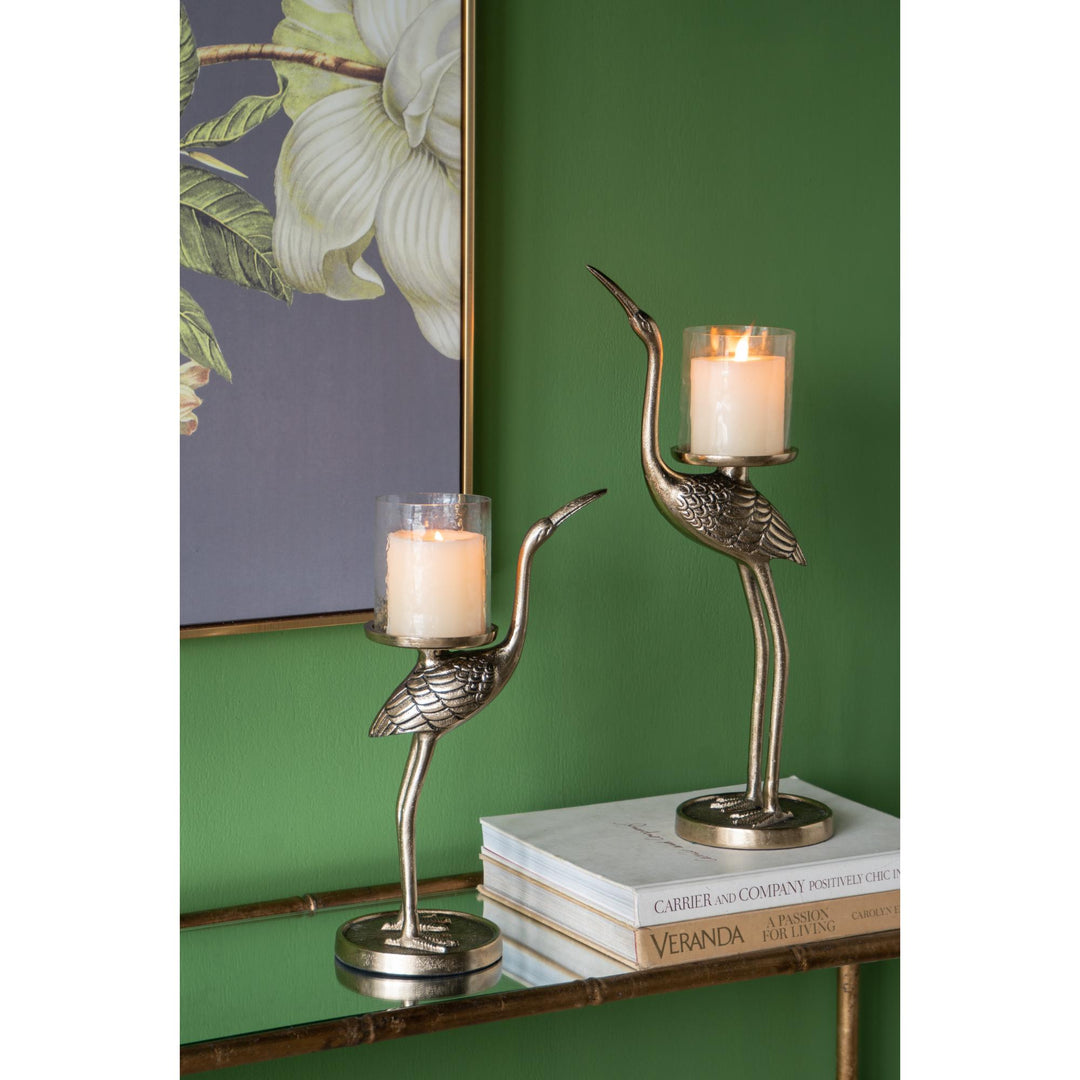 Crane Pillar Candle Holder Large - Destination Interiors