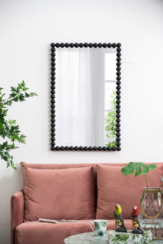 Deco Black Rectangle Mirror - Destination Interiors