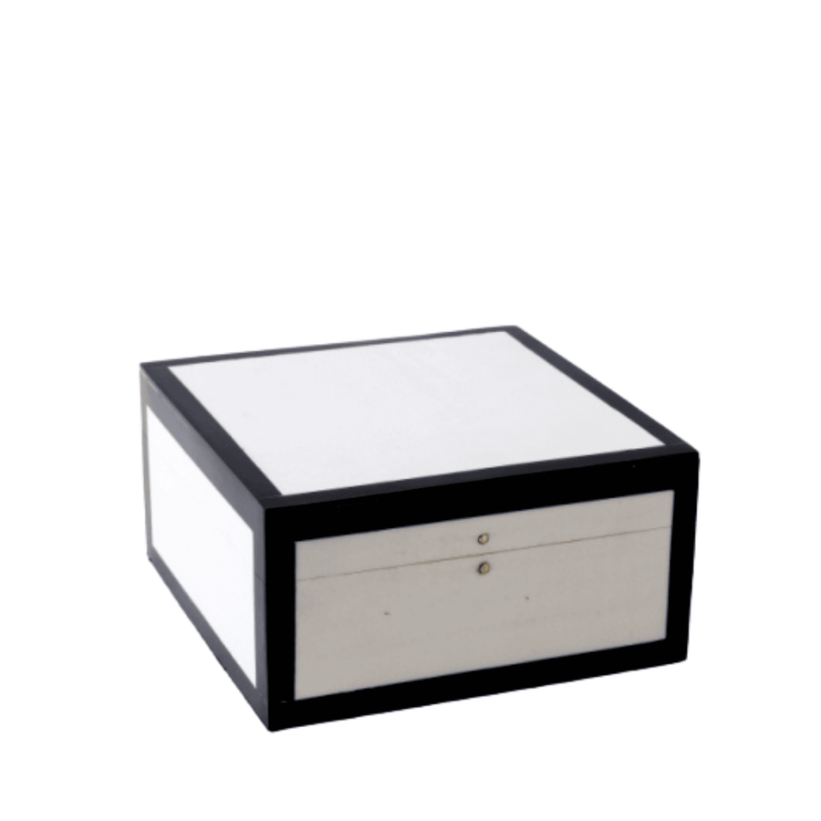 Designer Box White With Black Boarder Large - Destination Interiors