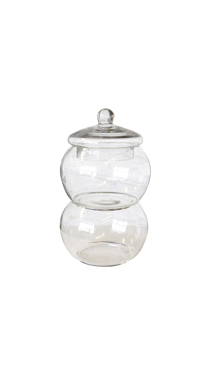 Double Condiment Glass Holder with Lid - Destination Interiors