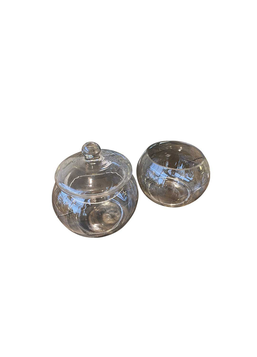 Double Condiment Glass Holder with Lid - Destination Interiors