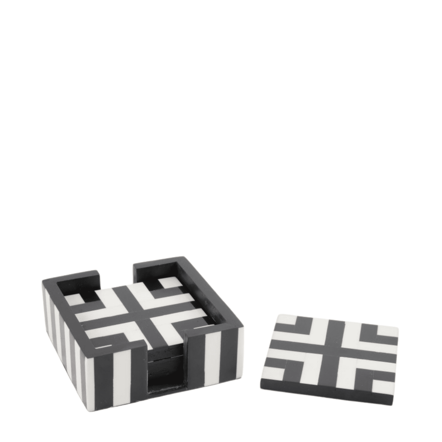 Ebony & Ivory Coaster Set - Destination Interiors