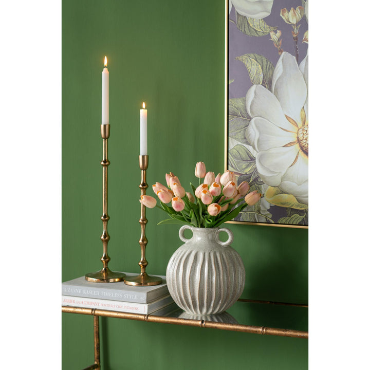EMPIRE TAPER CANDLE HOLDER BRASS MED - PRE ORDER FOR LATE JULY DELIVERY - Destination Interiors