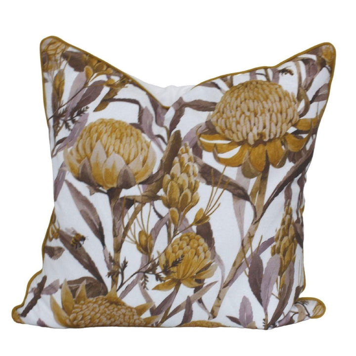 Floral Cushion Cover Brown - Destination Interiors