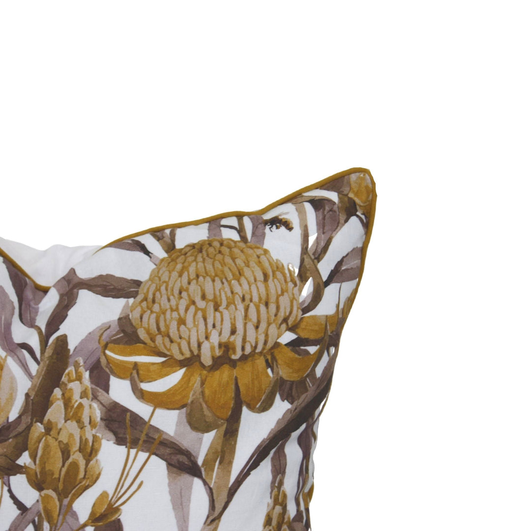 Floral Cushion Cover Brown - Destination Interiors