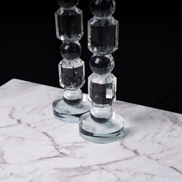 Glass Taper Candle Holder Large - Destination Interiors