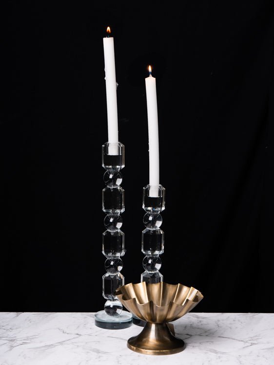 Glass Taper Candle Holder Large - Destination Interiors
