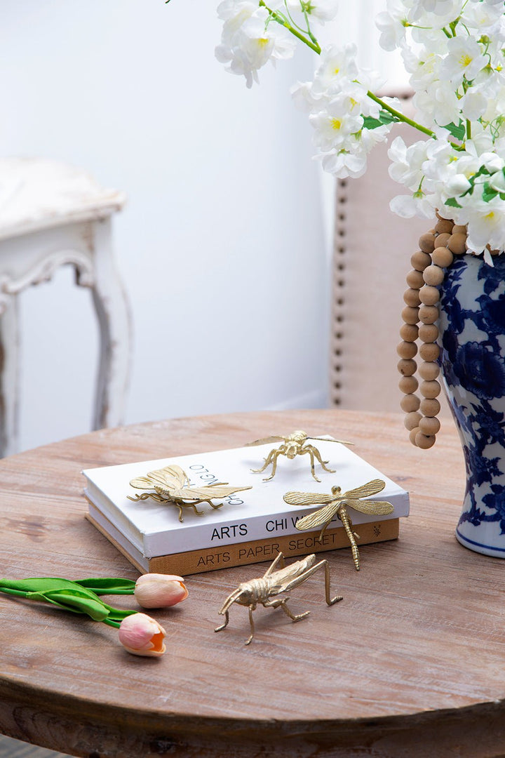 GOLD INSECT DECORATIONS SET/4 - Destination Interiors