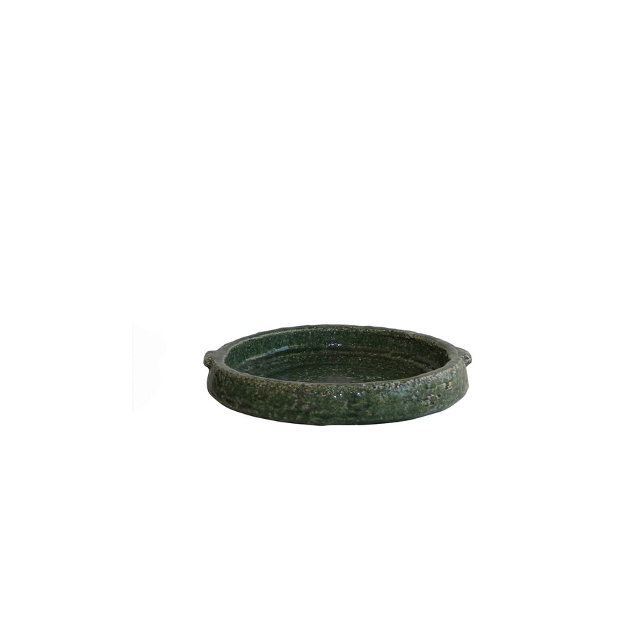 Green Glaze Stoneware Dish Small - Destination Interiors