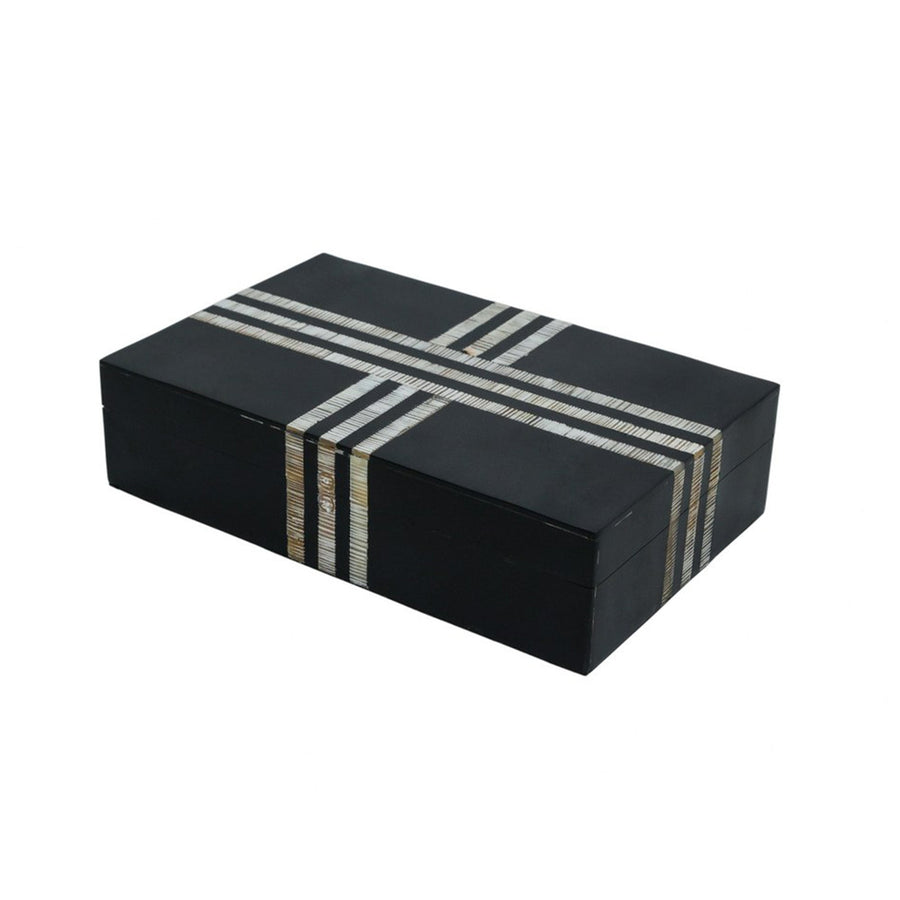 GROSGRAIN STRIPE RESIN KEEPSAKE BOX - Destination Interiors