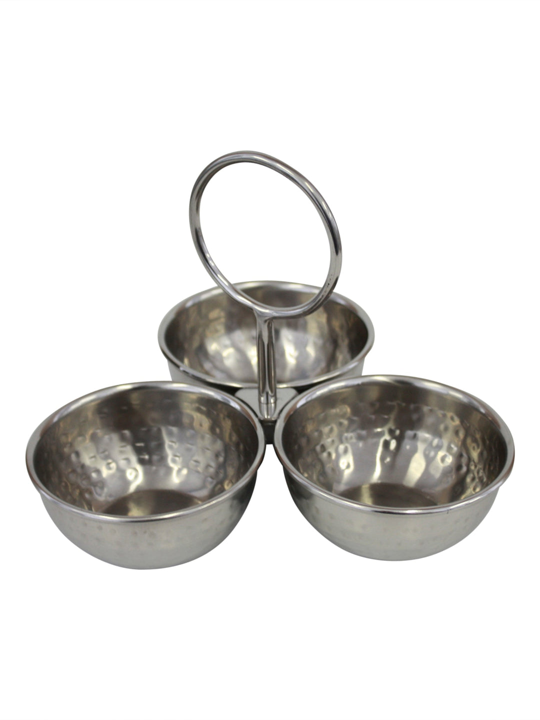 Hammered Design Triple condiment Set Silver - Destination Interiors