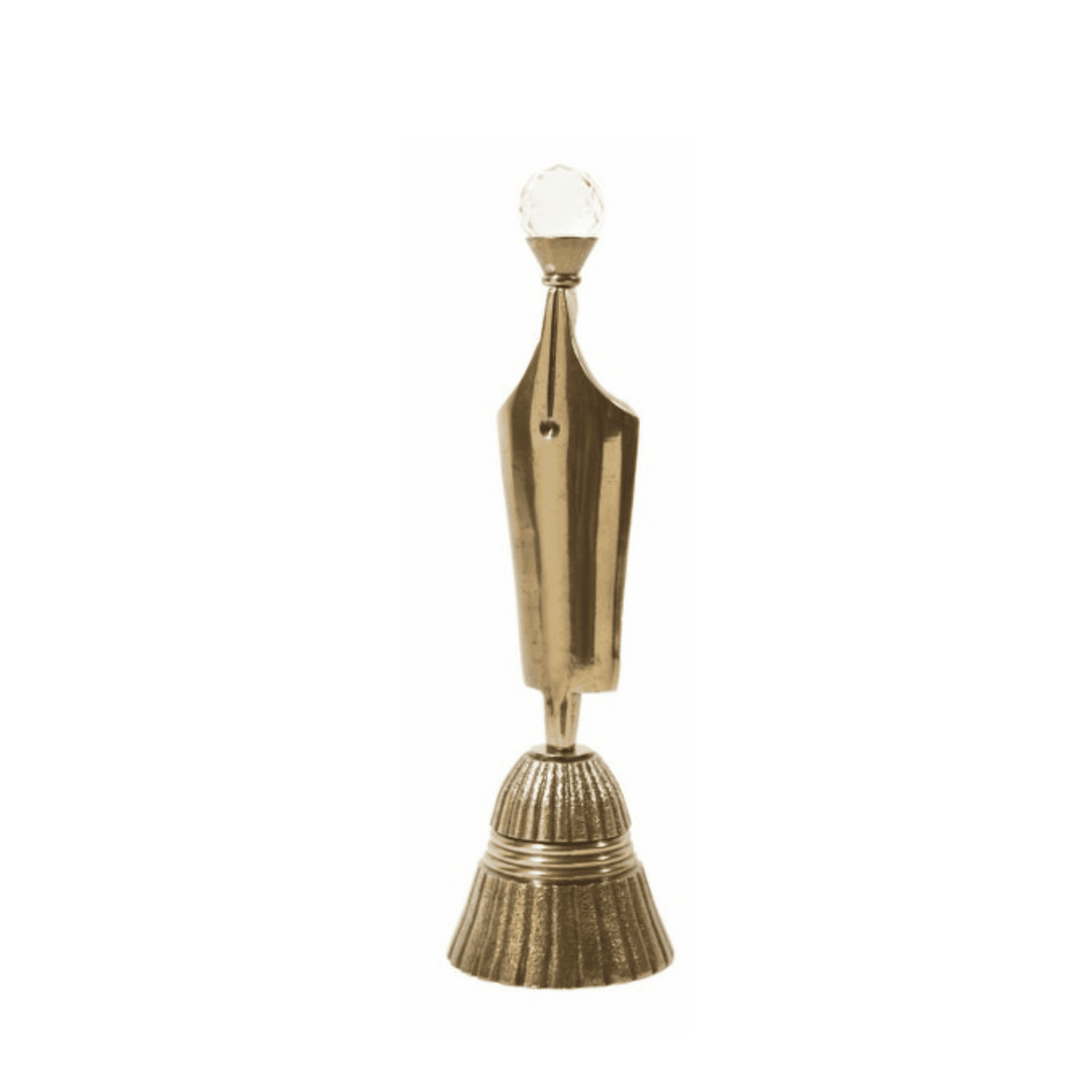 Hand Bell Brass With Crystal Top - Destination Interiors