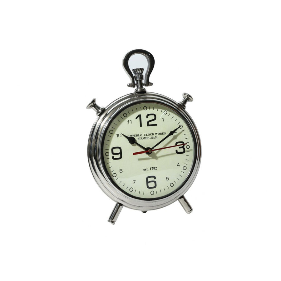 IMPERIAL TABLE CLOCK BRUSHED NICKEL - Destination Interiors