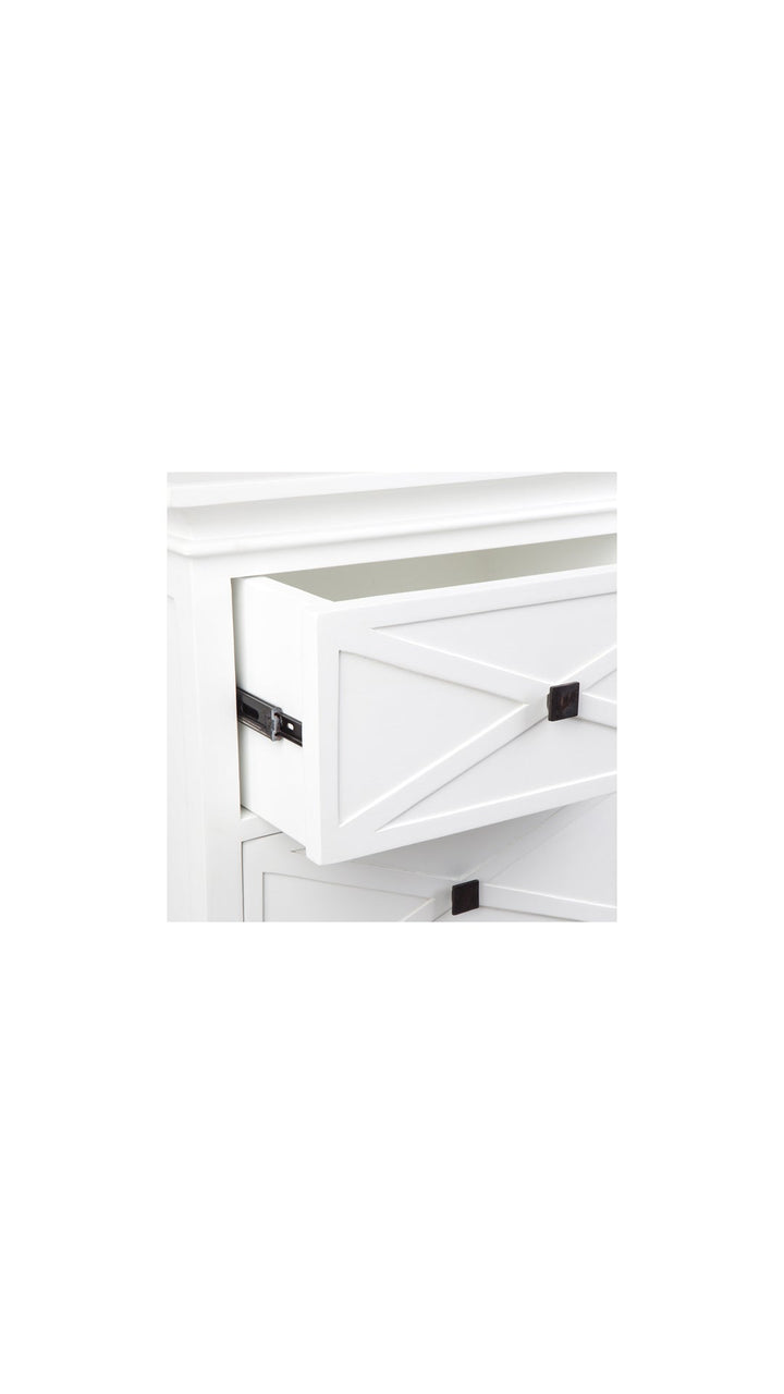 Island Life 5 Drawer Tall Boy White - Destination Interiors
