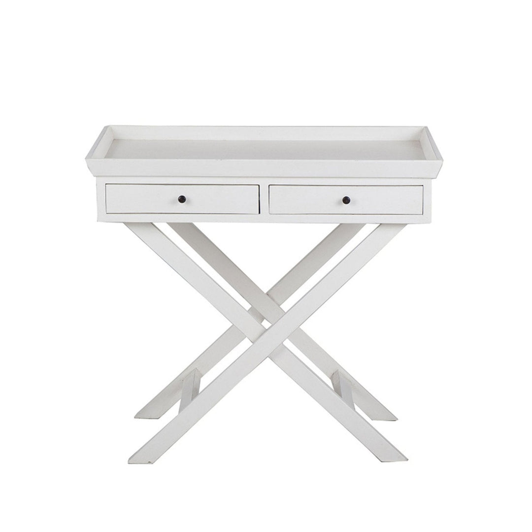 Island Life Cross Leg Side Table White - Destination Interiors