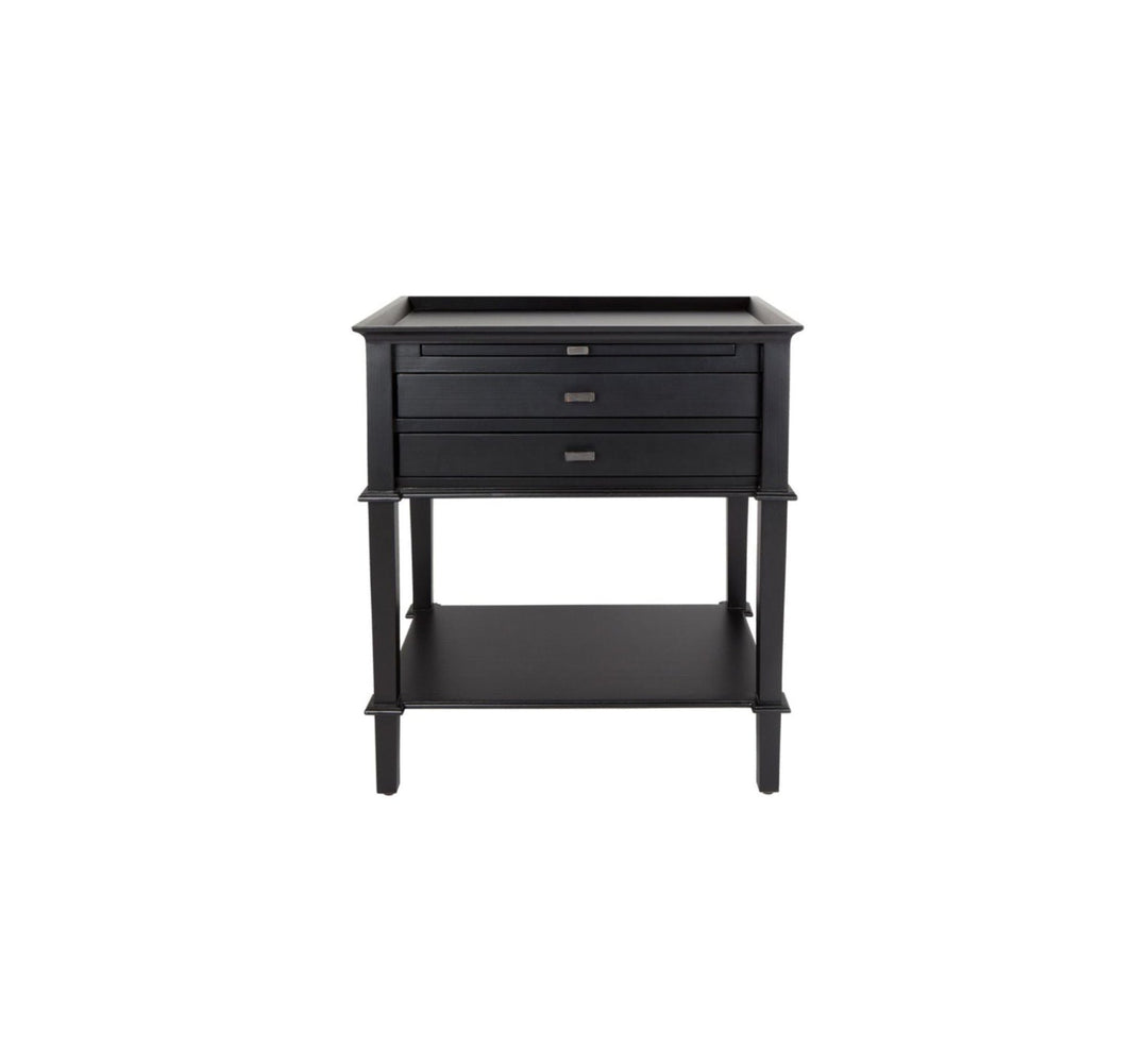 Island Life Side Table with 2 Drawers Black - Destination Interiors