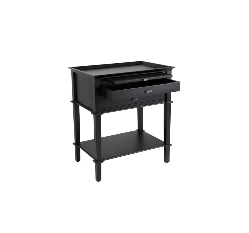 Island Life Side Table with 2 Drawers Black - Destination Interiors