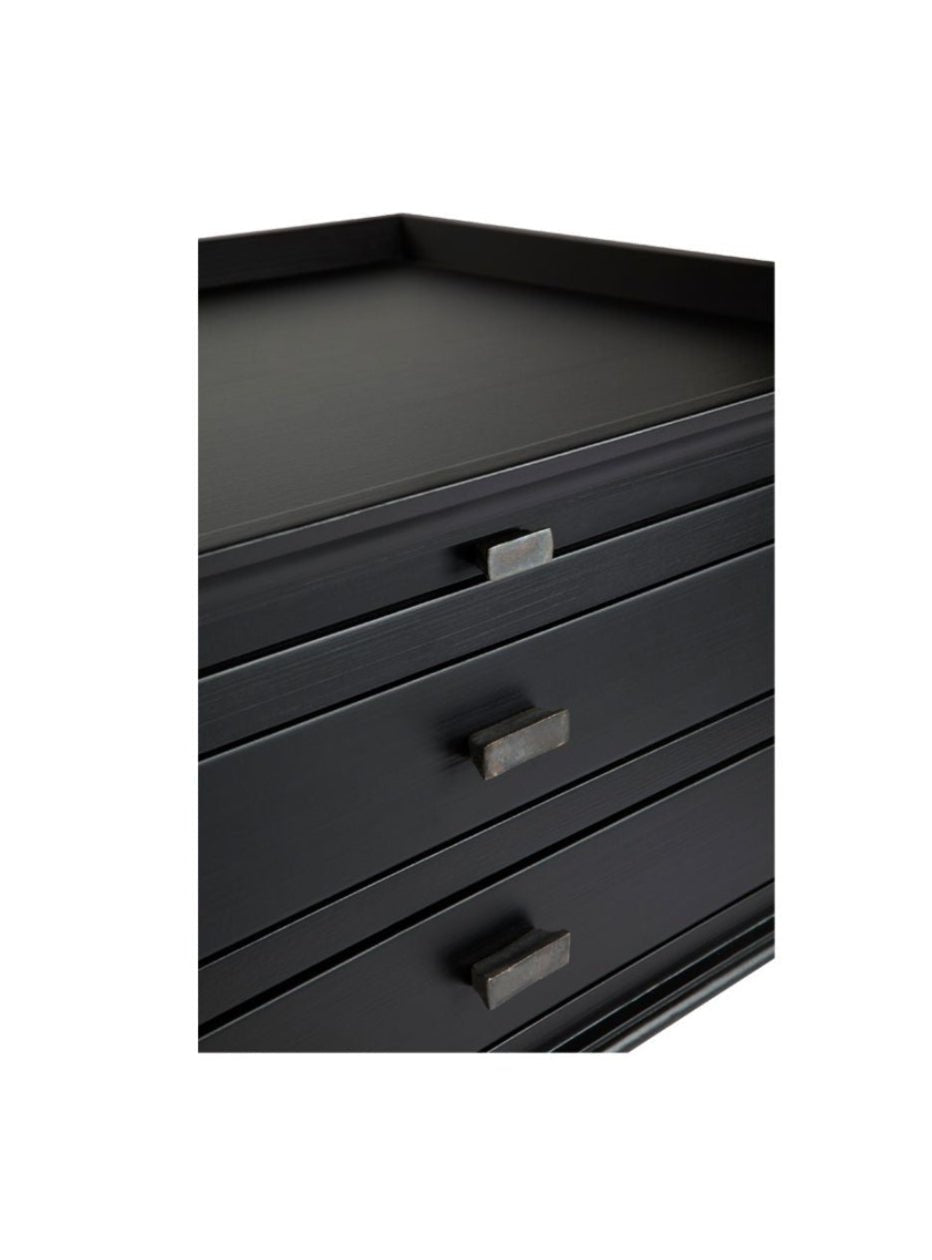 Island Life Side Table with 2 Drawers Black - Destination Interiors