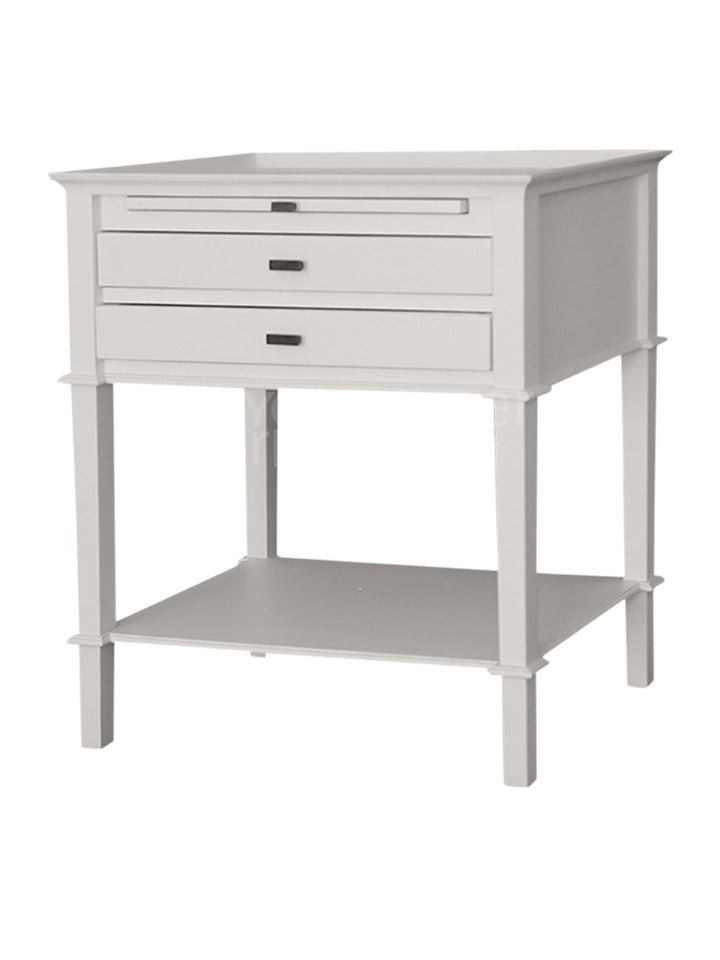 Island Life Side Table with 2 Drawers White - Destination Interiors