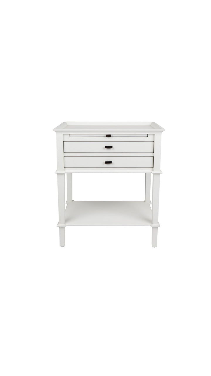 Island Life Side Table with 2 Drawers White - Destination Interiors