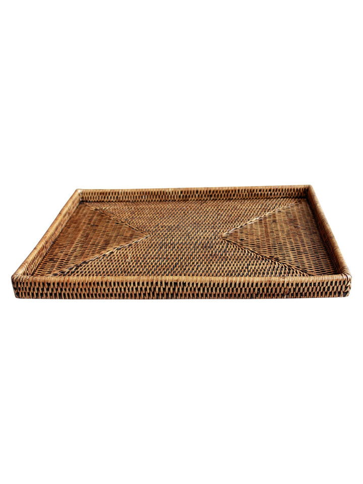 Large Rectangular Rattan Tray - Destination Interiors