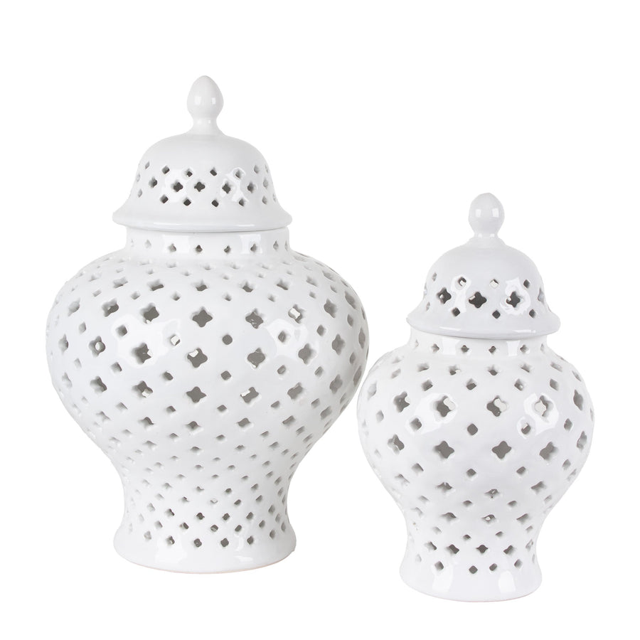 LATTICE GINGER JAR SML - Destination Interiors