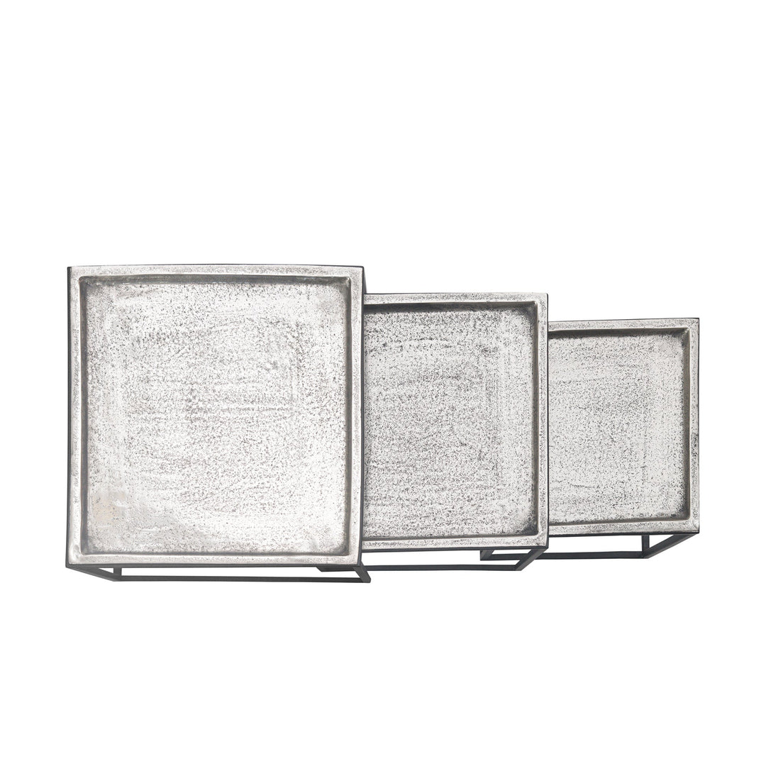 LISBON ALUMINIUM AND IRON SIDE TABLE SET/3 - Destination Interiors