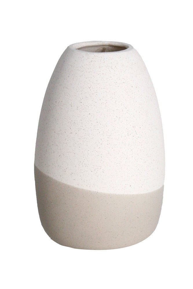 Livia Speckle Vase Off - White - Destination Interiors