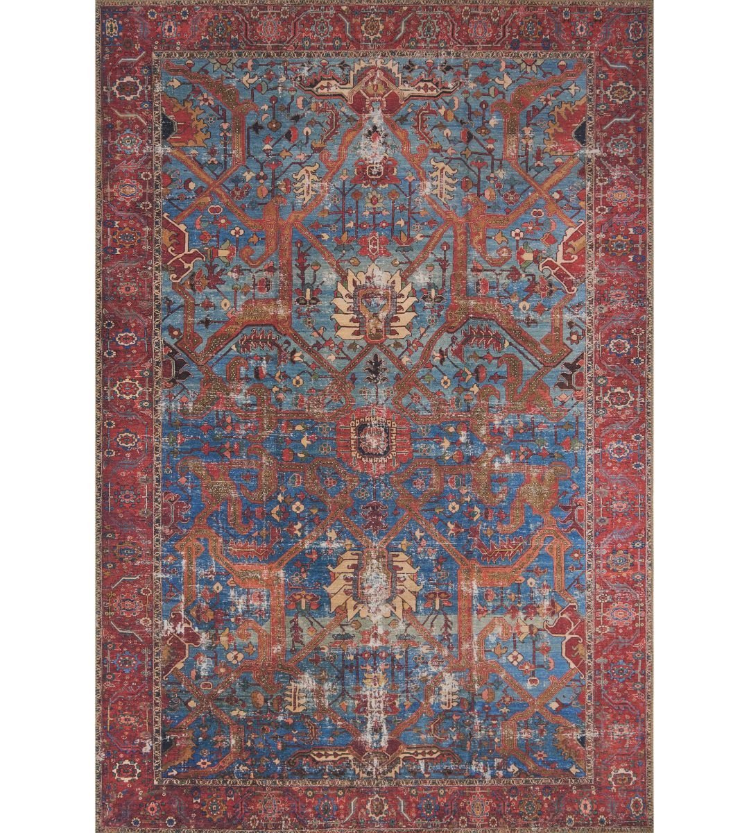 Loren Collection Blue Red by Loloi 107cm x 168cm - Destination Interiors