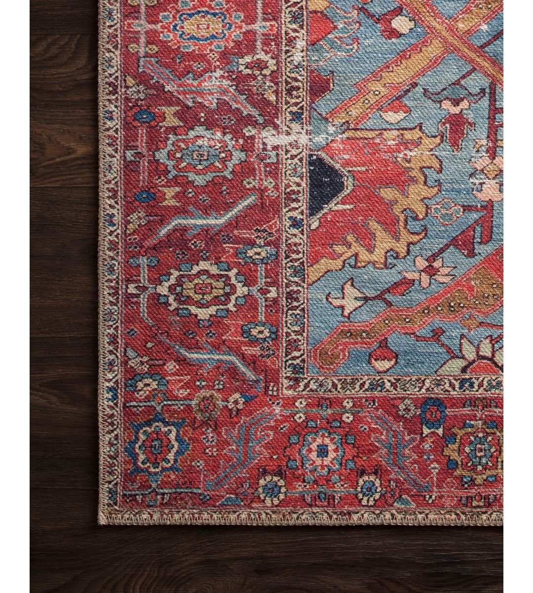 Loren Collection Blue Red by Loloi 107cm x 168cm - Destination Interiors