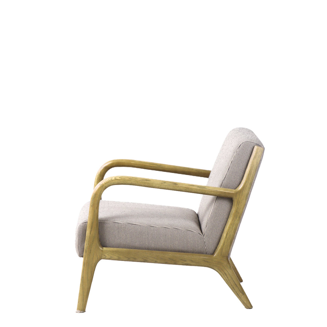 Luca Occasional Chair - Black / Nat. Stripe with History Oak Frame - Destination Interiors