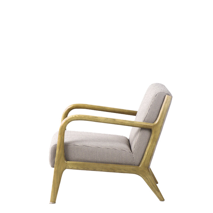 Luca Occasional Chair - Black / Nat. Stripe with History Oak Frame - Destination Interiors