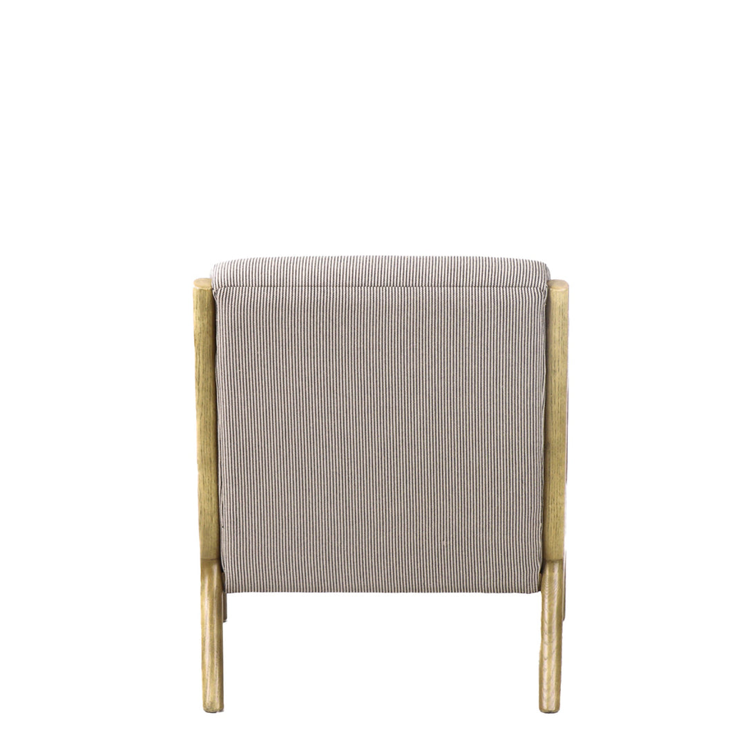 Luca Occasional Chair - Black / Nat. Stripe with History Oak Frame - Destination Interiors