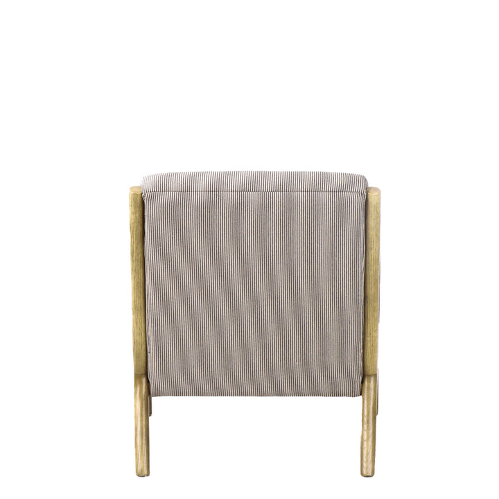 Luca Occasional Chair - Black / Nat. Stripe with History Oak Frame - Destination Interiors