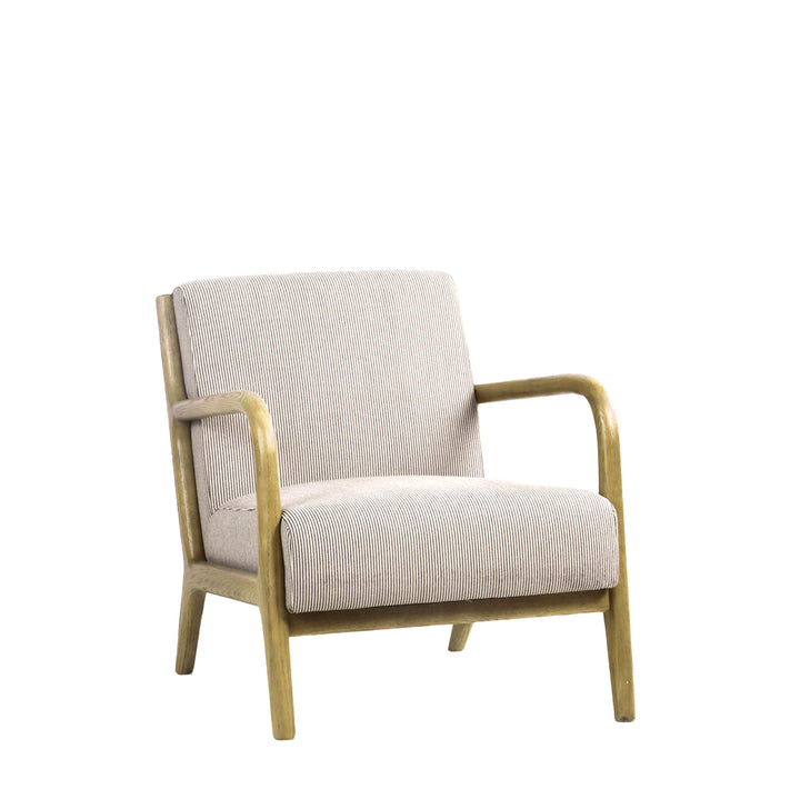 Luca Occasional Chair - Black / Nat. Stripe with History Oak Frame - Destination Interiors