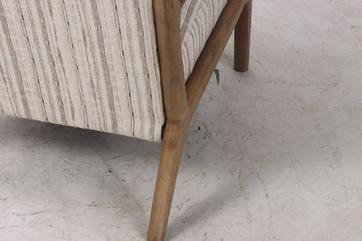 Luca Occasional Chair - Coastal Stripe with History Oak Frame - Destination Interiors