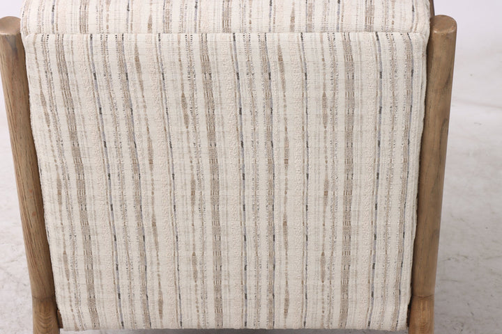 Luca Occasional Chair - Coastal Stripe with History Oak Frame - Destination Interiors