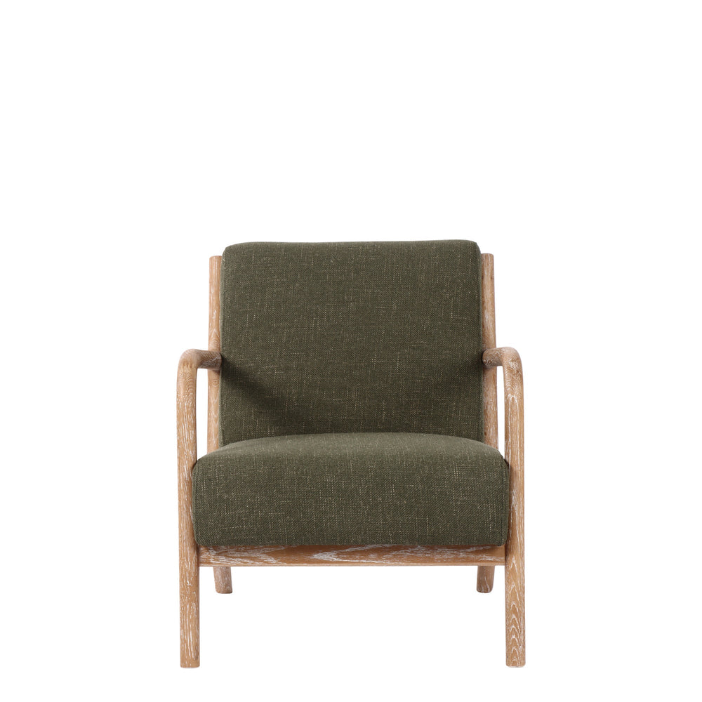 Luca Occasional Chair Fabric Myrtle With Washed Oak Leg - Destination Interiors